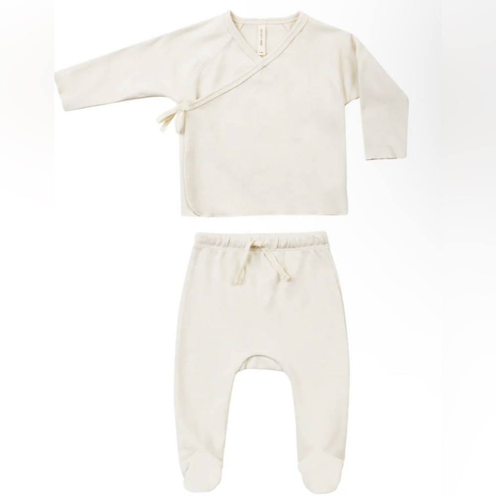 Quincy Mae Ivory Kimono TOP Footed Pant Set 6-12months